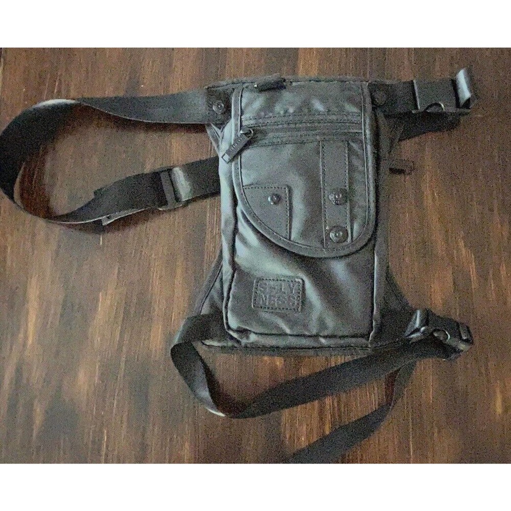 Drop Leg Bag | Faux Leather Black | unisex OS